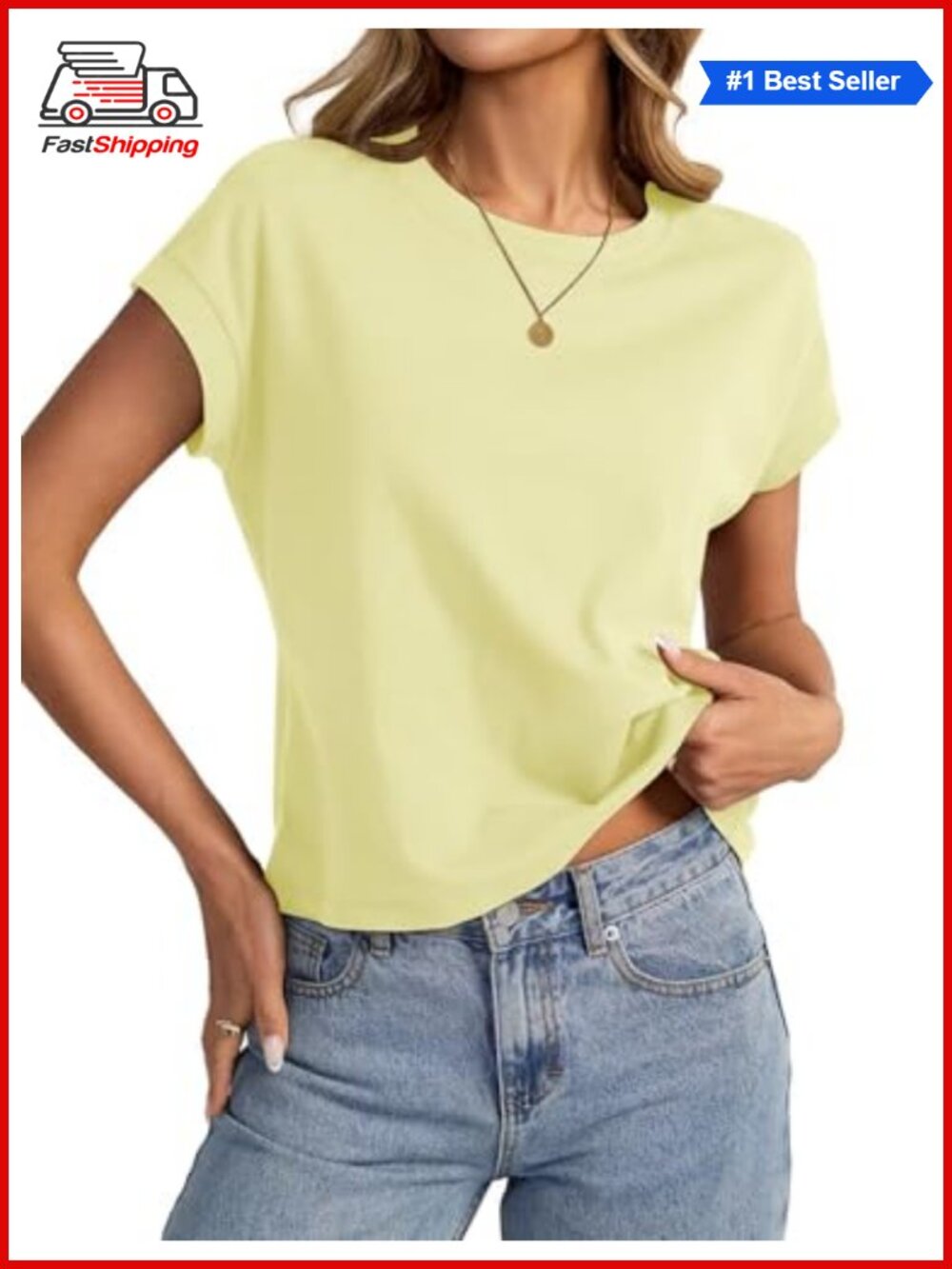 ✨EasyGala Womens Cotton Crop Top Loose Fit Crewneck Cap Sleeve Summer Tee